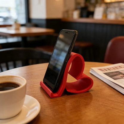 2026 Valentine Gift Heart Shape Phone Stand Red White Portable Home Accessory for Wife Girlfriend Present