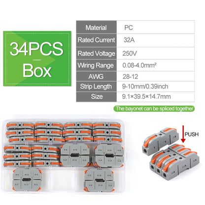 DIY GO Quick Splicing Multiplex Butt Wire Connector Compact Electrical Cable Terminal Block for Home Wiring Junction Box