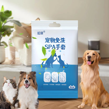 Disposable Pet Wash Gloves Towels No-Rinse Cleaning 30/6PCS