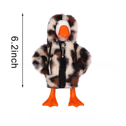 Zippered white outfit for 7 inch desktop goose soft fabric clothing for decorative home and office desktop use