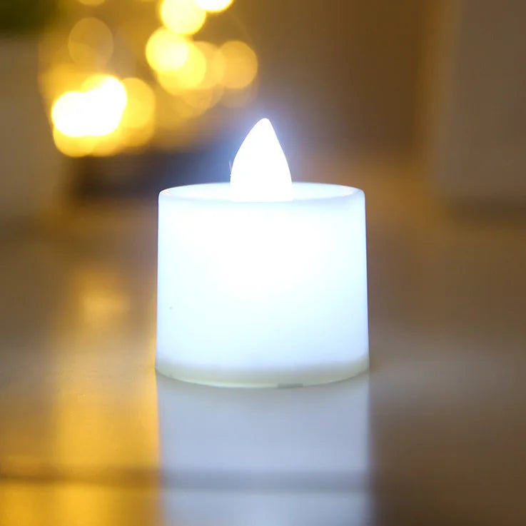 24Pcs/Set Flameless LED Candle Creative wishing Led Tea Light Warm White Flameless Candle Halloween Christmas Decor Candle Light