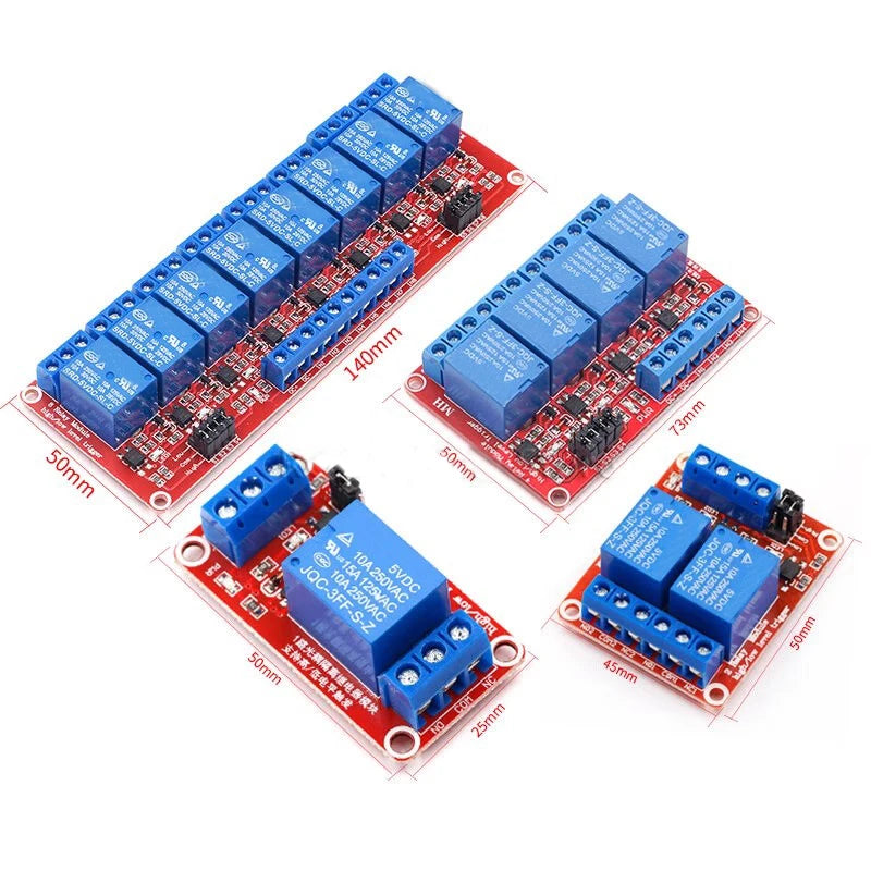 5V 12V 24V Multi-Channel Relay Module Board with Optocoupler for Arduino High/Low Level Trigger