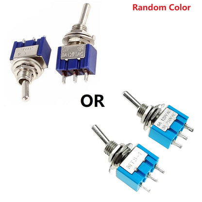 10pcs Miniature MTS-102 SPDT ON-ON For Toggle Switches 3-Pin Electrical Components for Use in 6A 125VAC Circuits