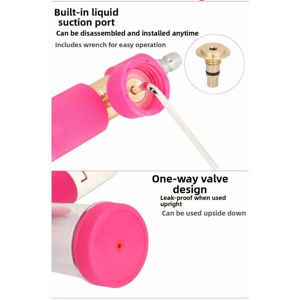 Snow Foam Cannon Pot with 1/4” Quick Connector — Adjustable Nozzle for Pressure Washer Car Pre-Wash