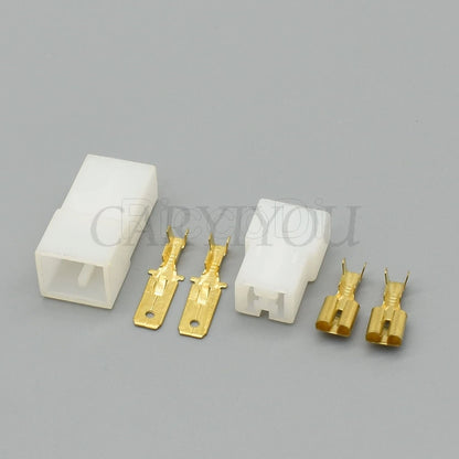 2-Pin Automotive Connector Set — Male & Female 6.3mm Socket 180924-5 / 180923-5