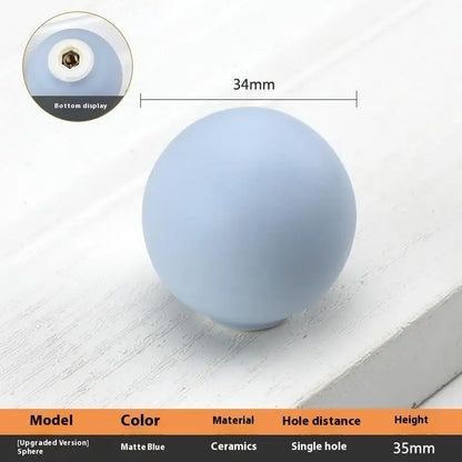 1pc Children's Furniture Handles Nordic Ceramic Children Room Cabinet Handles Macaron Colorful Round Drawer Knobs And Pulls