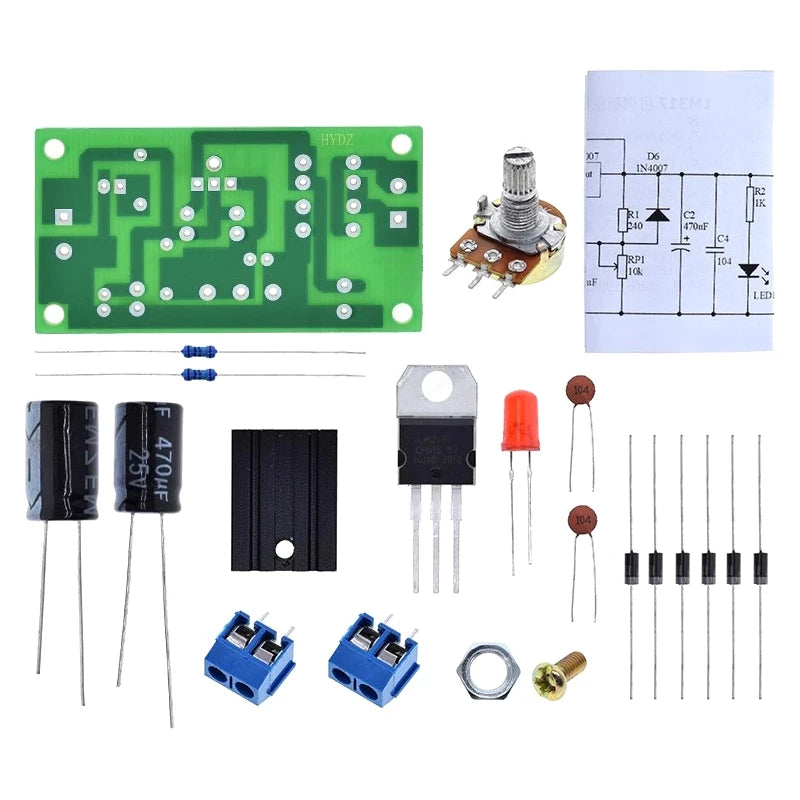 LM317 Adjustable DC Power Supply Kit for DIY Electronics Teaching and Training