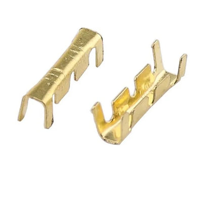 Electrical Wire 0.5-1.5mm2 Gold Brass Plated Tin Surface Uninsulated Female Spade Terminal Connectors Terminals Crimp