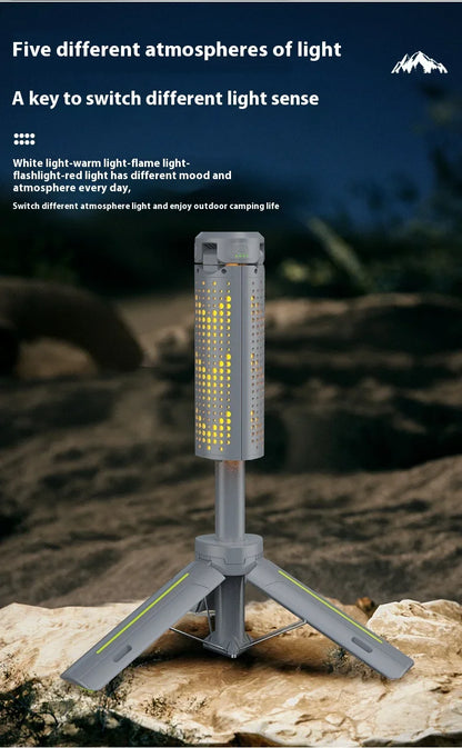 8000MAH Multifunctional Telescopic Camping Light LED Floodlight Flashlight with Stepless Dimming Charge Outdoor Tent Flashlight