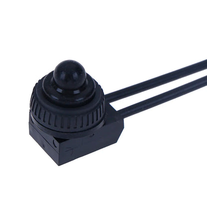 220V Waterproof Push Button On Off Switch With 4 Inch Lead Wire Black