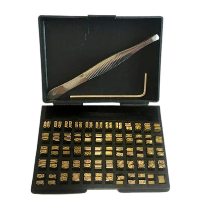 120pcs Coding Machine Word Grain 2*3*15mm Hot Stamp Copper Letters Thermal Ribbon Printing Font Semi-Automatic Tools