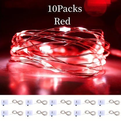 10Packs 1m LED String Lights Warm/Multicolor/Red/Green/Blue/Pink/Purple/White Christmas Atmosphere Firefly Lamp Starry Sky Light