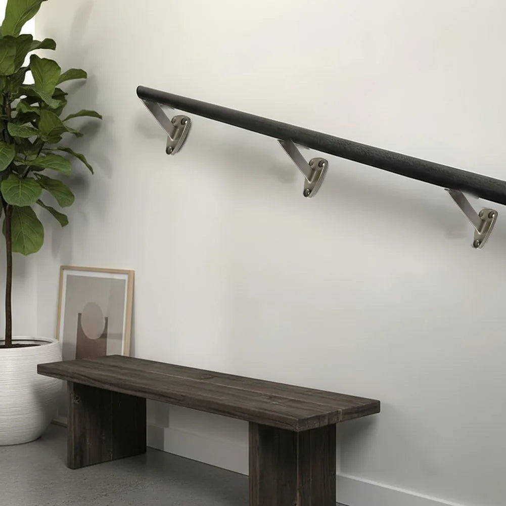 6-Pack Aluminum Alloy Wall Brackets For Staircase Handrails Rust-Resistant Heavy-Duty Support Brackets For Indoor Outdoor Use