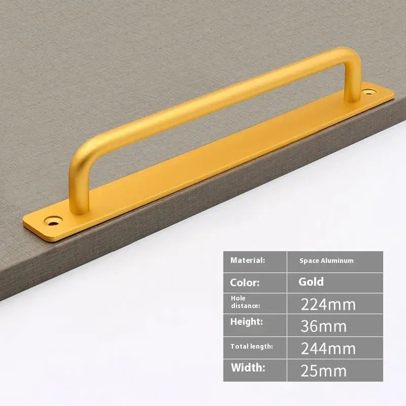 New Aluminium Alloy Punch-Free Furniture Cabinet Handle Sliding Door Pull and Flush Hardware Set for Wood Door Drawer