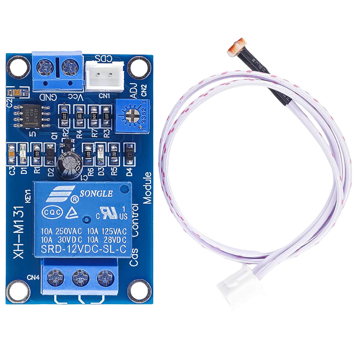 XH-M131 Light Control Photoresistor Relay Module 5V/12V/24V Automatic Brightness Detection Switch 10A