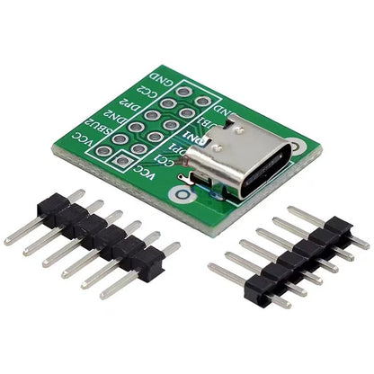2PCS Type-C USB to Pin DIP Female B-Type Adapter Board with Soldered Pins