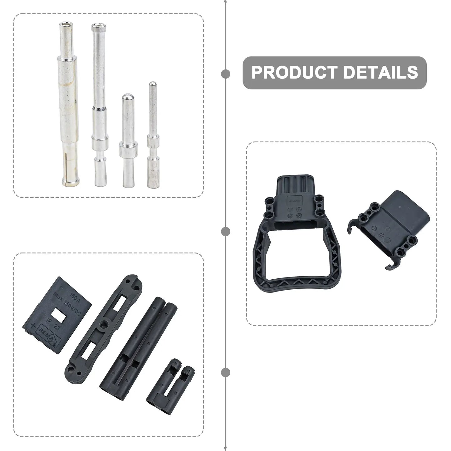 1/2set 150V 160A Power Supply Electric For Connector High Current Charger Male And Female-Plug For Electric Vehicles