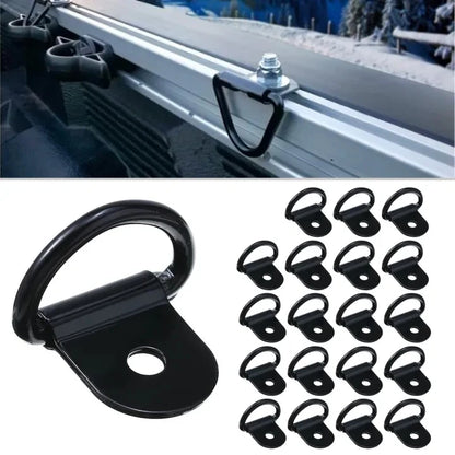 100/10PCS D Shape Pull Hook Tie Down Anchor Ring Iron Stainless Steel Cargo Tie Down Ring for Truck Trailers RV Boat Accessories