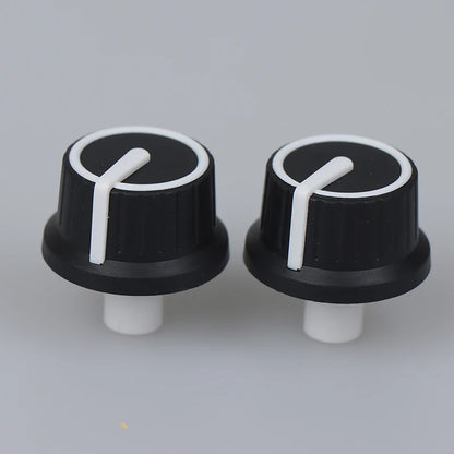 2 Piece 25*25.5MM black and white rubber half shaft knob potentiometer rotary encoder volume switch knob