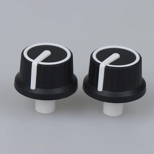 2 Piece 25*25.5MM black and white rubber half shaft knob potentiometer rotary encoder volume switch knob
