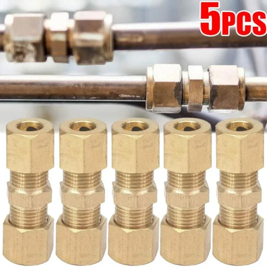 Universal Auto Brake Hose Brass Fittings 3/16" Export Brake Lines Pipe Union Fittings Straight Brass Connector Car Accessories