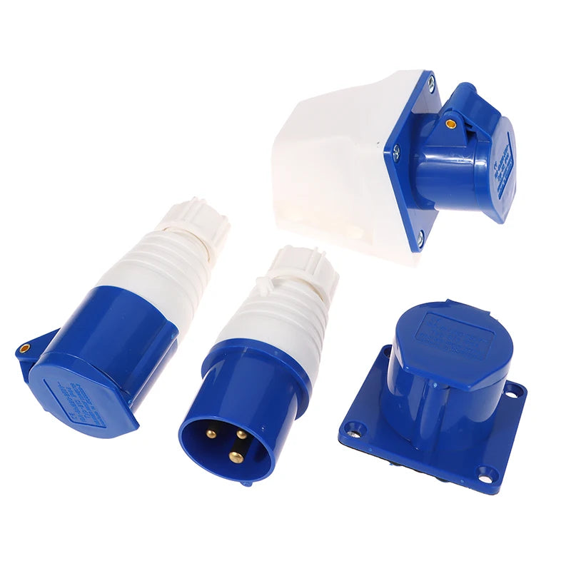 IP44 220V 16A Industrial Waterproof 3 Pin Plug & Socket Connector