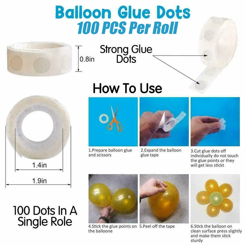 100 Point Balloon Adhesive Capsules Transparent Packaging Balloon Dispensing Point 1.2 Cm Diameter For Wedding Room Decorations