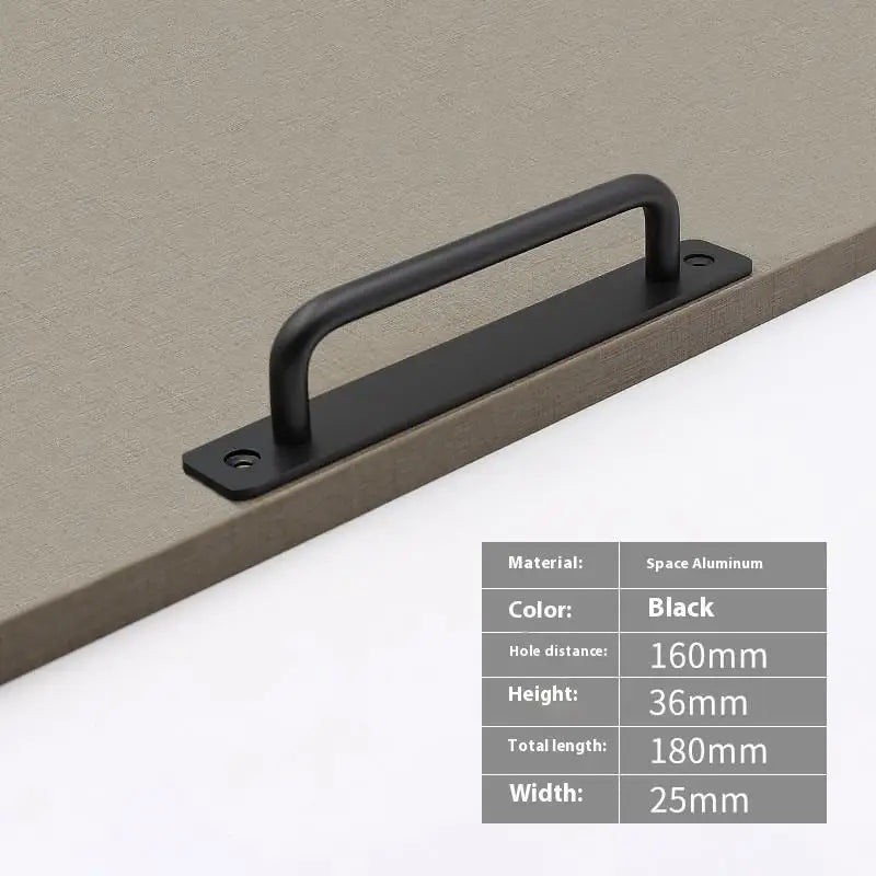 New Aluminium Alloy Punch-Free Furniture Cabinet Handle Sliding Door Pull and Flush Hardware Set for Wood Door Drawer