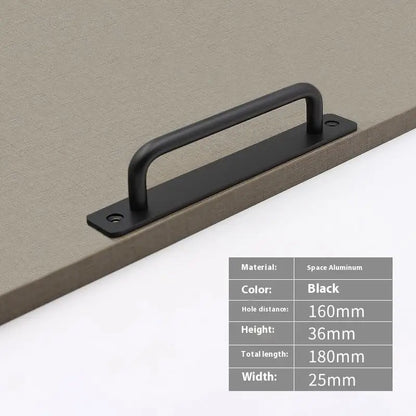 New Aluminium Alloy Punch-Free Furniture Cabinet Handle Sliding Door Pull and Flush Hardware Set for Wood Door Drawer