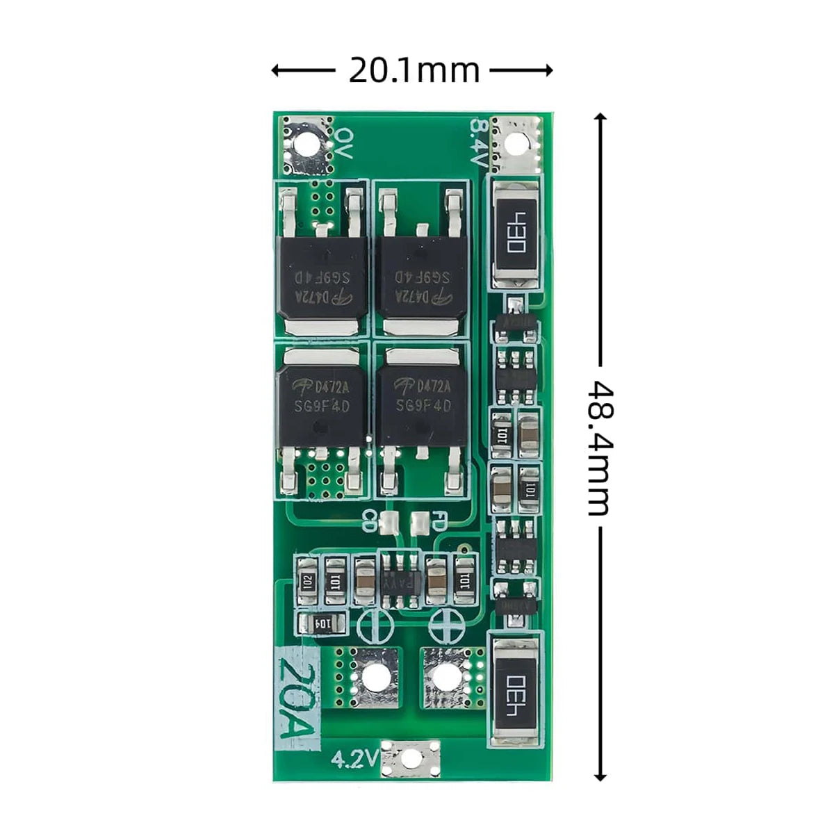 2S 20A Lithium Battery BMS Protection Board 7.4V-8.4V with Balanced Current Module for DIY Projects