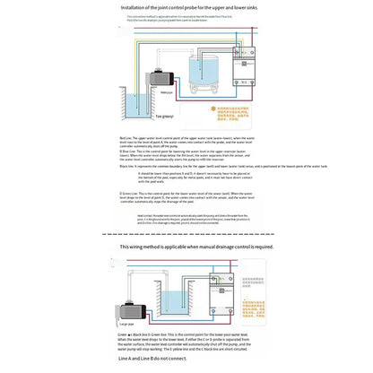 Automatic Water Level Controller Switch Sensor AC 220V 25A Water Pump Controller Electrical Equipment & Supplies Parts