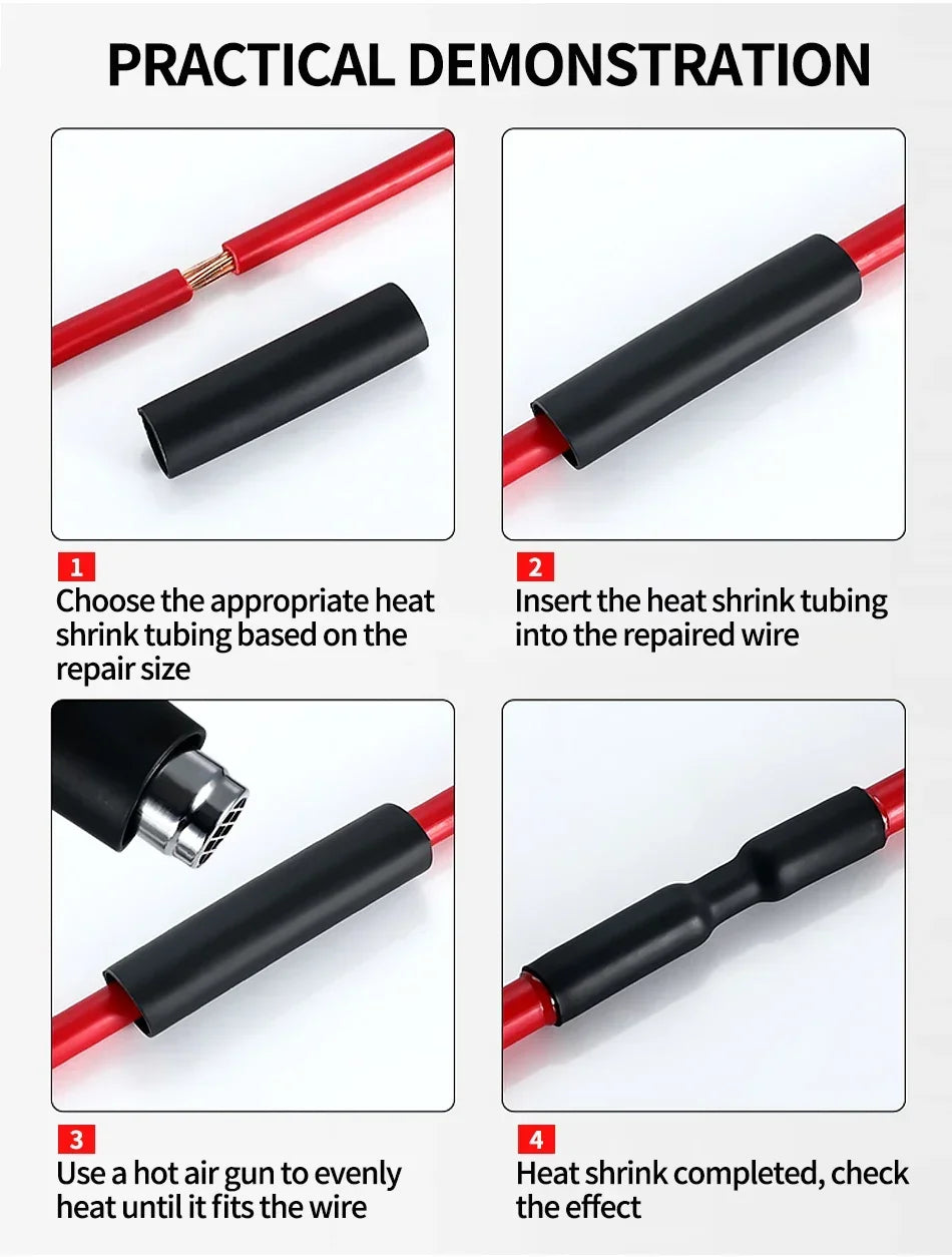 5 Meter 4:1 Dual Wall Heat Shrink Tube with Glue Heat Shrinkable Tubing 4-32mm
