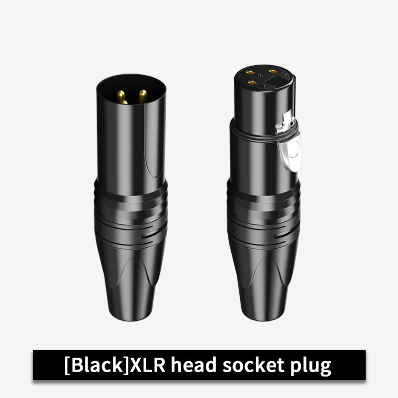3Pin XLR Color Head Pure Copper Pin Male and Female Audio Microphone Connector Canon Welding Plug Socket