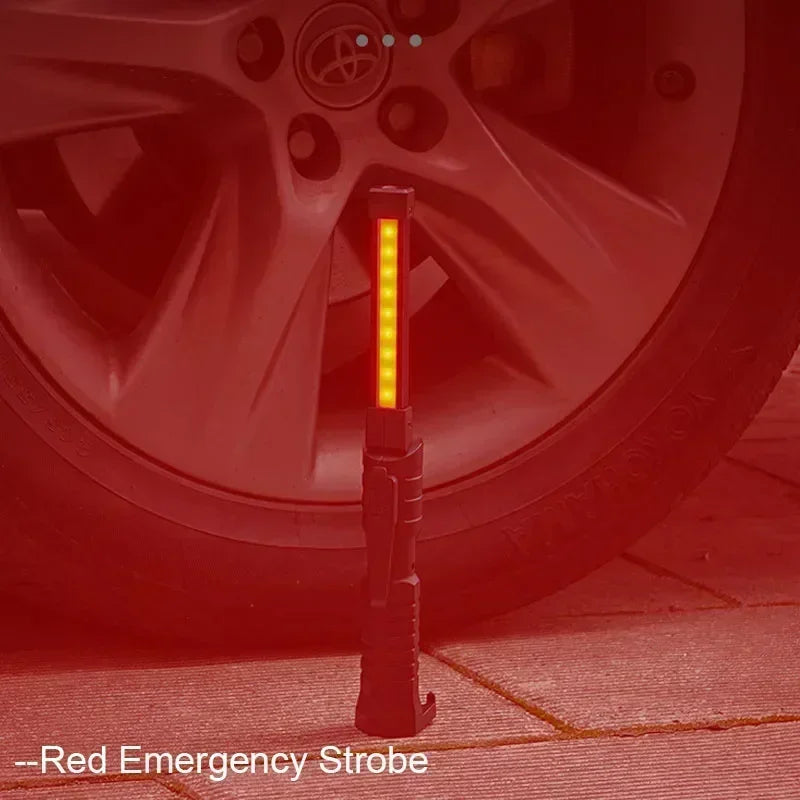 Powerful Fold Flashlight Type-c Rechargeable Lantern Built-in Battery Magnetic LED Work Lights for Camping Garage Emergency Lamp