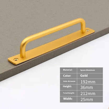 New Aluminium Alloy Punch-Free Furniture Cabinet Handle Sliding Door Pull and Flush Hardware Set for Wood Door Drawer