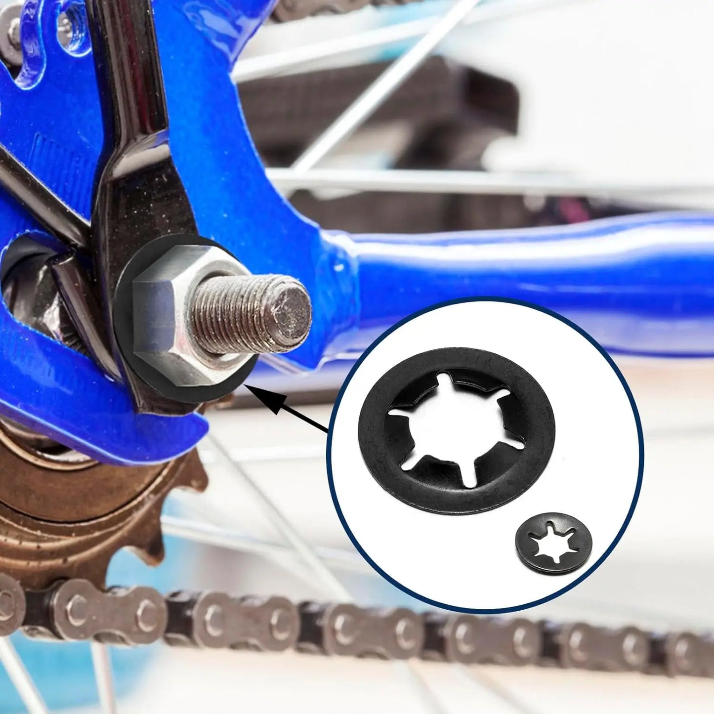 Internal Tooth Star Lock Washers Assortment Kit — Push-On Locking Washers Quick Speed Star Nut Locking Clips Fastener
