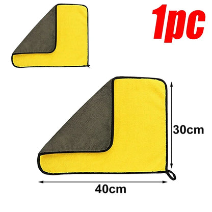 Thick Microfiber Car Cleaning Towels Double Layer Absorbent Cloth