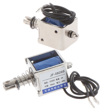 JF-0826B 12V/2A 10mm 20N push pull type open frame solenoid electromagnet