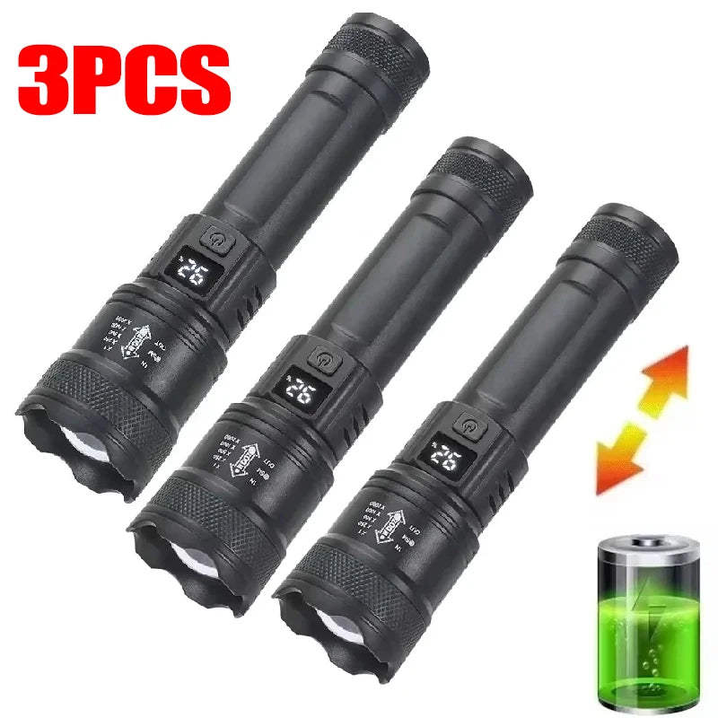 1600000LM Super Bright LED Flashlight – USB Rechargeable Long Range Tactical Torch Waterproof for Camping & Fishing