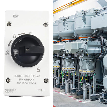50 60HZ Isolation Switch Isolation Switch From 300V To 1000V Gray Plastic Silver Contacts 32A 1000V Above 440V