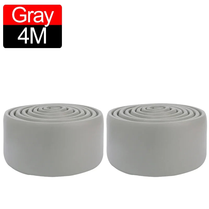 6/2M Waterproof enclosure Self adhesive Skirting Line 3D Wall Sticker Thickened Anti-collision Decoration Kid's Corner Line