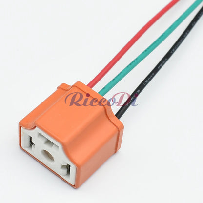 3 Pin 7.8 Series H4 Car Light Bulb Plug Ceramic High Temperature Resistant Socket AC Assembly Auto Relay Lamp Holder