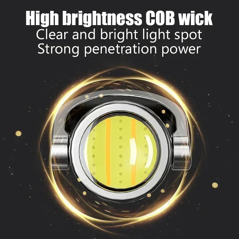 Mini COB LED Keychain Flashlight Multifunctional Rechargeable Work Light 6 Modes Lamp Outdoor Lantern for Emergency Inspection