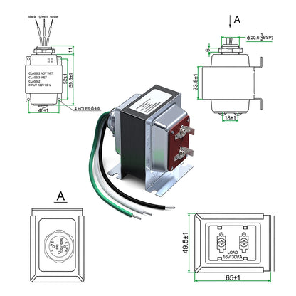 Relay Doorbell Power Supply As Shown In The Picture 16V30VA Transformer Easy Installation High-performance Power