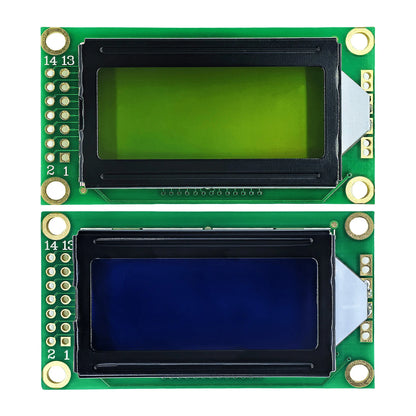 LCD0802 8x2 Character LCD Display Module 3.3V 5V Blue Green Screen LCM for Arduino and DIY Projects
