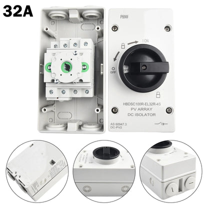 50 60HZ Isolation Switch Isolation Switch From 300V To 1000V Gray Plastic Silver Contacts 32A 1000V Above 440V