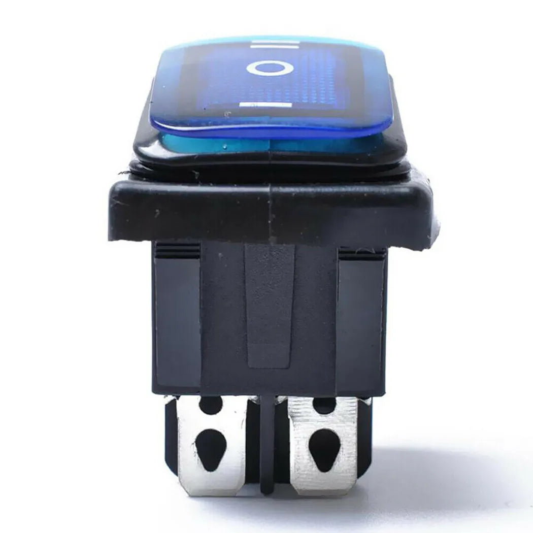 Pack of 2 6 Pin Rocker Switch On Off On DPDT 3 Position 16A 250V AC with Blue LED for Car and Boat Electrical Systems