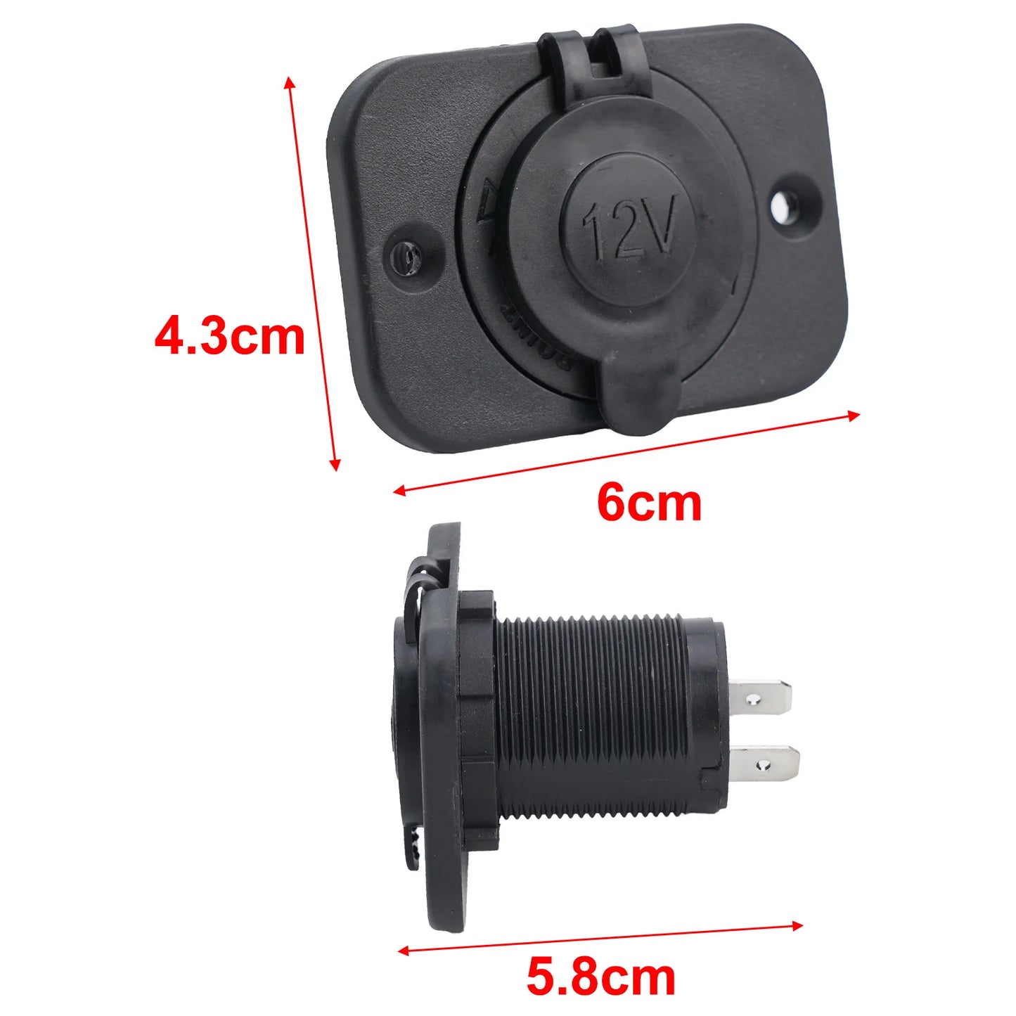 1pcs Waterproof 12V Car Socket USB Charger Power Adapter Socket With Cable For Ships Motorcycles Boats Lawn Mowers Tractors