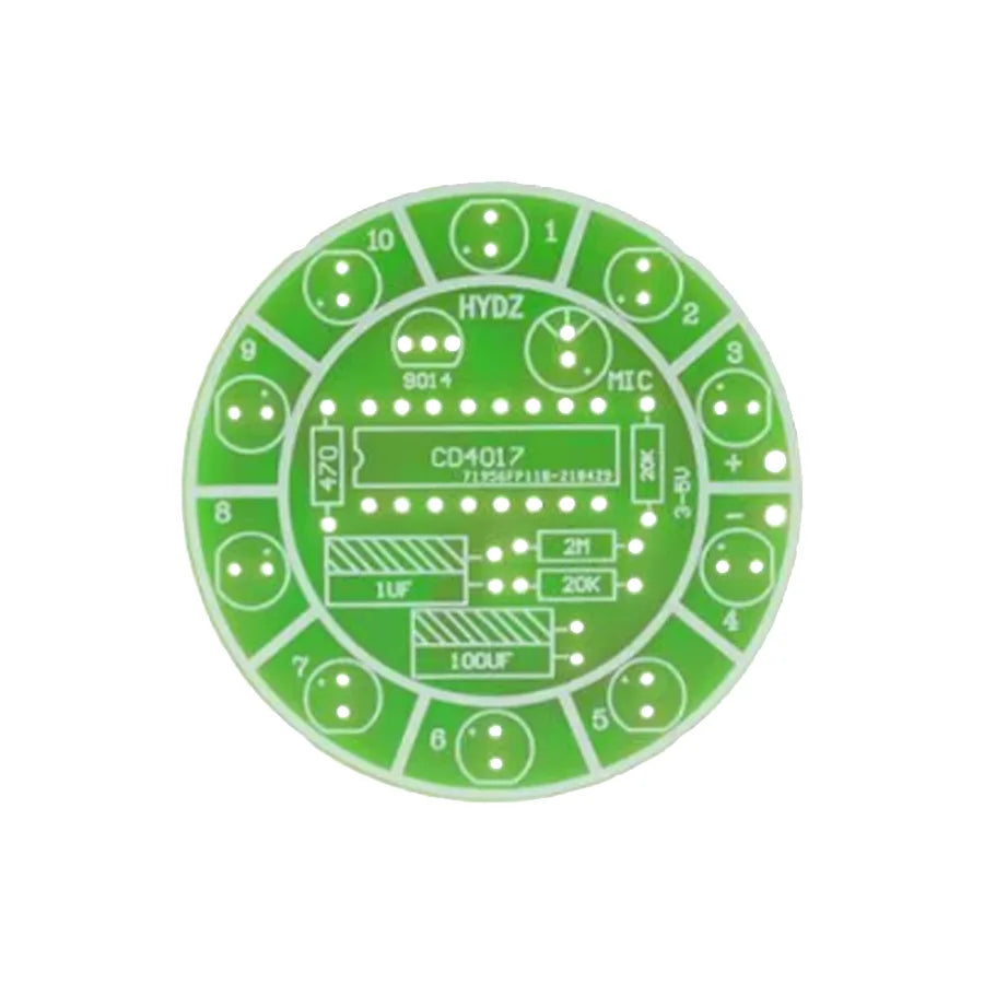 CD4017 Voice-Control LED Rotating Light DIY Soldering Kit for Students and Electronics Projects