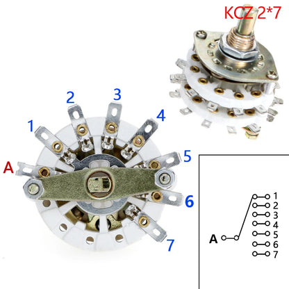 Channel Rotary Switch Selector 2/4 Pole 6-10 Position with Cap